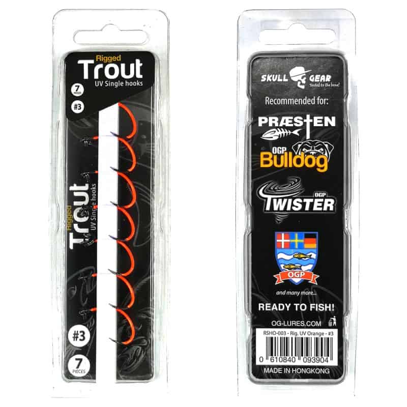 Rigged Trout UV Orange- Einzelhaken mit Sprengring